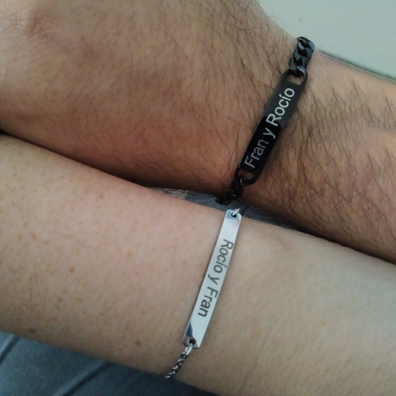 カスタマイズされたステンレス鋼のブレスレット,刻印された名前 - Coordinates Bracelet のレビューと価格