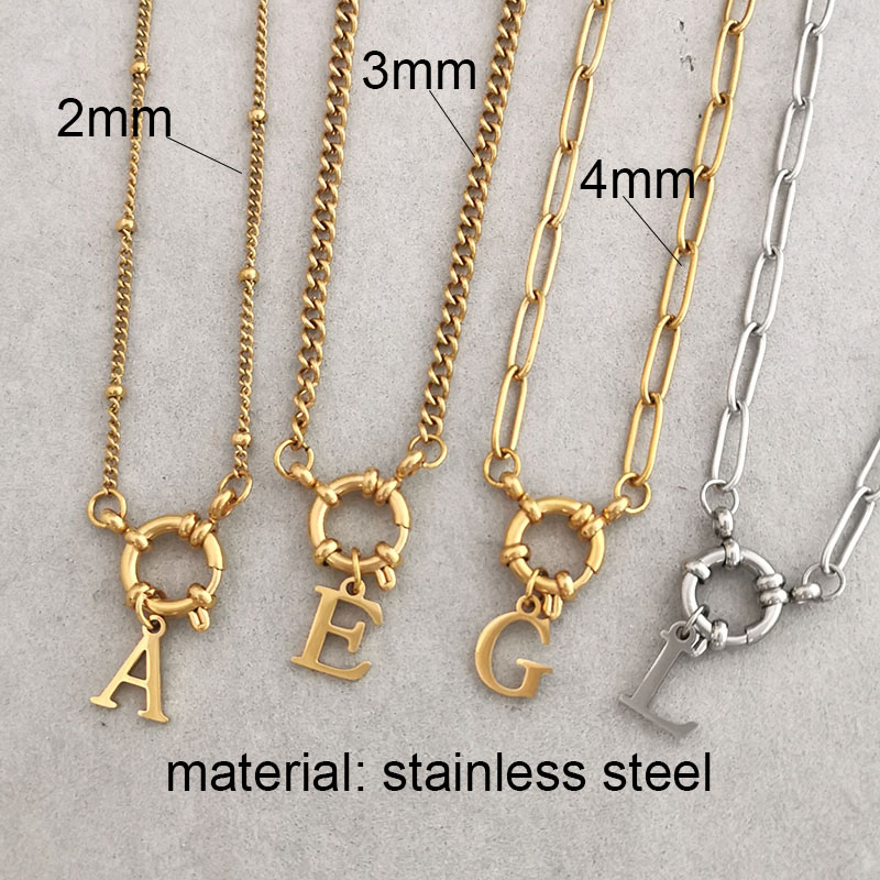 QMHJE イニシャルチャーム文字ネックレス女性男性ステンレ - Birth Flower Necklace のレビューと価格