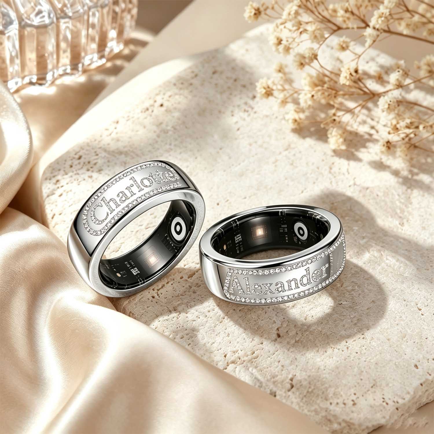 Qitianカスタムネームスマートリングカバー 925スター - Initial Ring Custom のレビューと価格