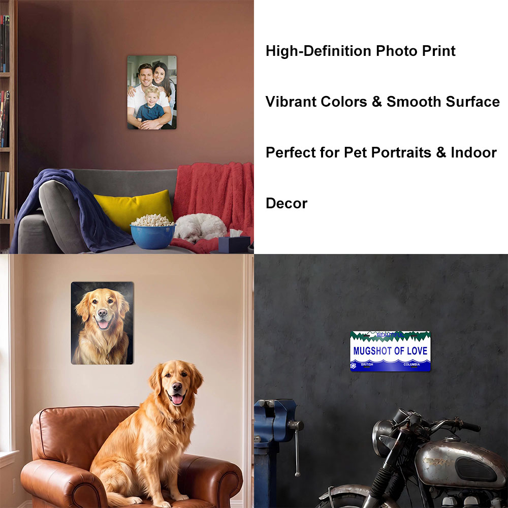 カスタムメイドのアルミ製金属製サイン、写真入りの名刺、オリジ - Pet Portrait Custom のレビューと価格