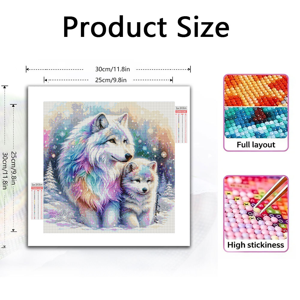 動物ダイヤモンドペインティングコンプリートキットフルスクエア - Photo Mosaic Print のレビューと価格
