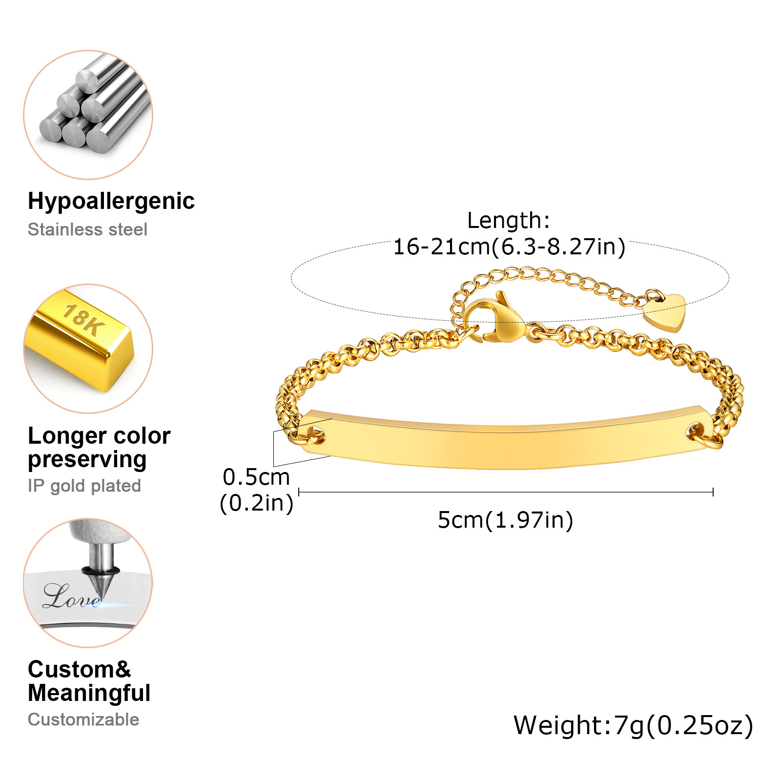 女性のためのパーソナライズされたきらびやかなブレスレット,キ - Coordinates Bracelet のレビューと価格